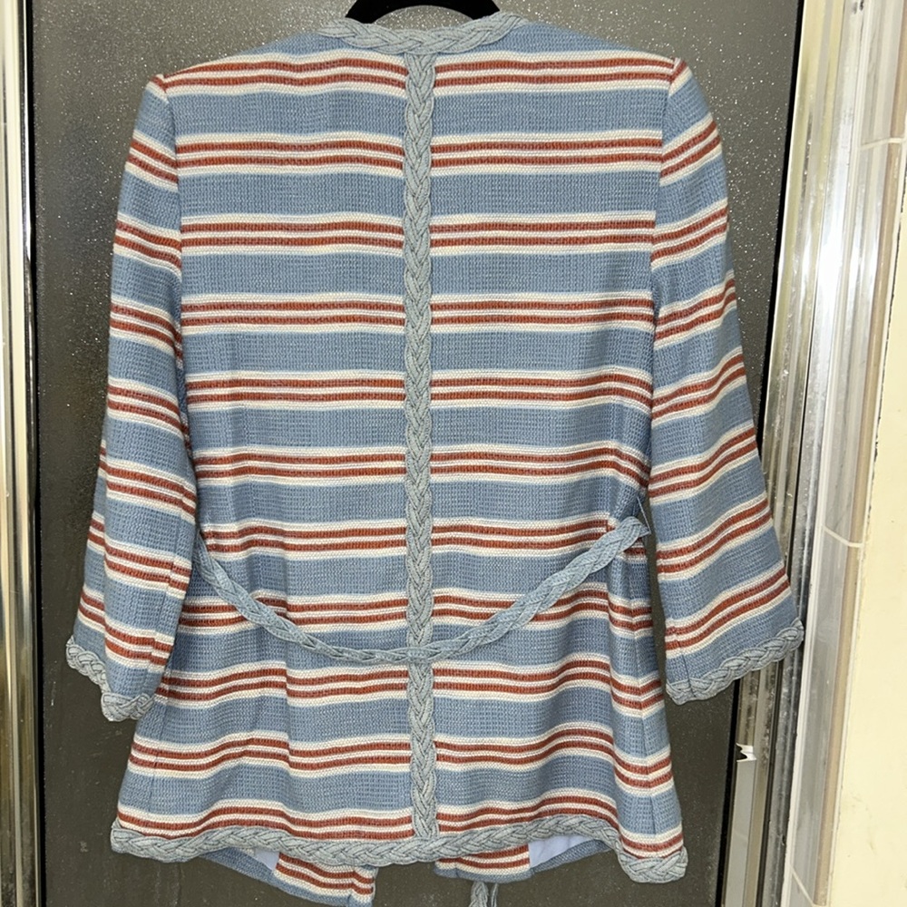 VERONICA BEARD  Ginerva Braided-Rope Tie Jacket Blue - Picture 10 of 16